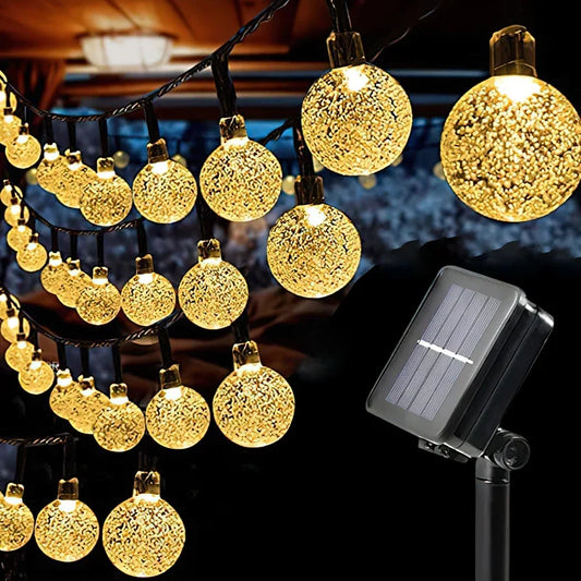 Solar String Lights Courtyard Garden Flashing Lights Outdoor Gathering Wedding Decoration Atmosphere Colored Lights Waterproof