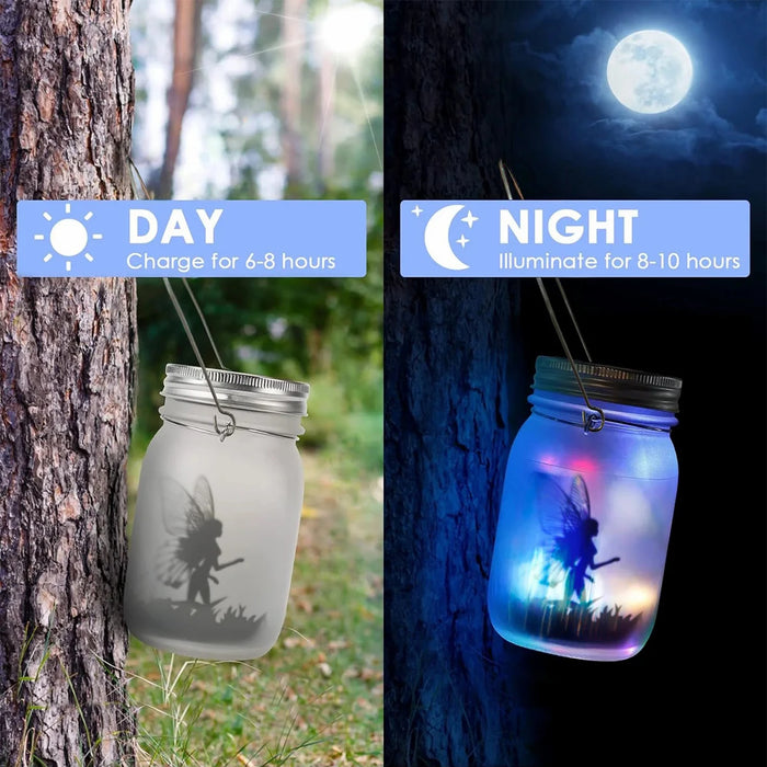 Christmas Solar Lantern Mason Jar Lights Solar Fairy Hanging Lanterns For Outdoor Yard Lawn Garden Decor Jar Light for Xmas Gift
