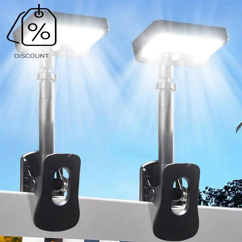 A19F-2Pcs Solar Fence Lights Solar Fence Lights For Chain Link Fence,Deck, Gutter,Camping 92 Leds 600LM Solar Fence Lights