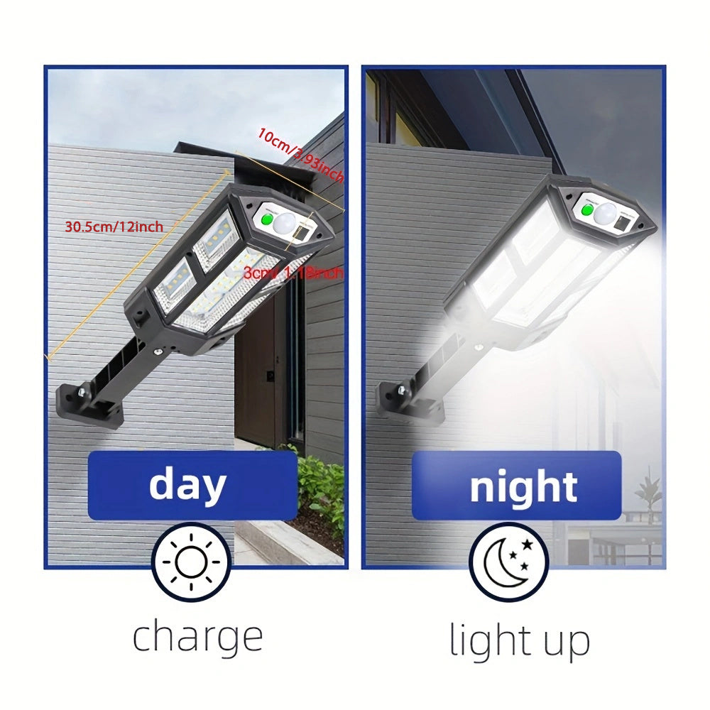 1pc Solar Street Lights,43LED Solar Wall Light Outdoor,Remote Control Solar Flood Light,Motion Sensor,For Yard,Garden Lamp
